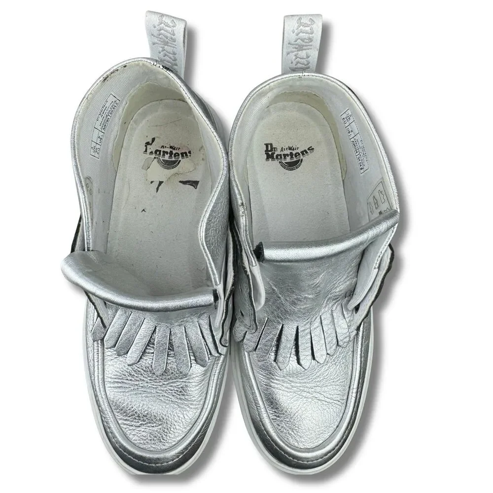 Dr Martens Shoes Jemima Womens Sz 5 Silver Kiltie Chukka Leather Moc Boots